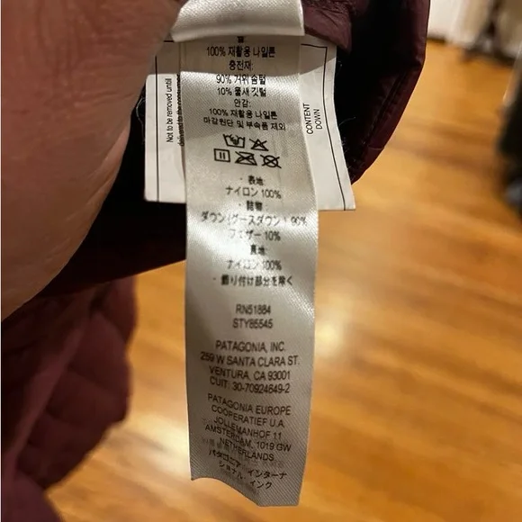 PATAGONIA Women's ALPLIGHT DOWN JACKET Dark Ruby Size LARGE - Picture 9 of 14